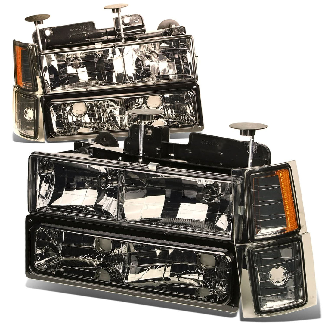 1994-1998 Chevrolet C10 Smoke Housing Headlights with Amber Corner