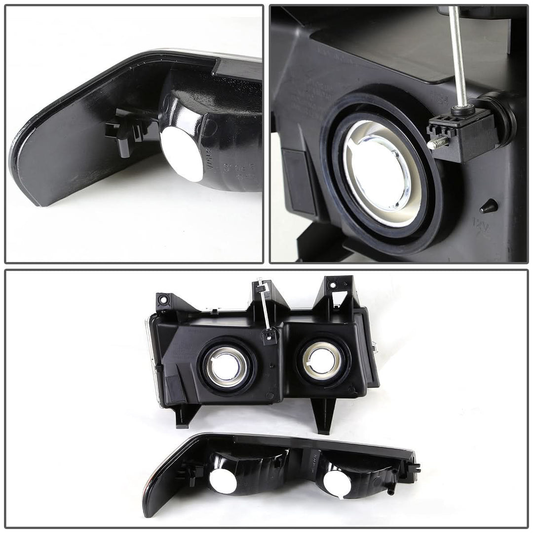 04-12 Chevrolet Colorado & GMC Canyon Black Housing Headlights 4PC Kit