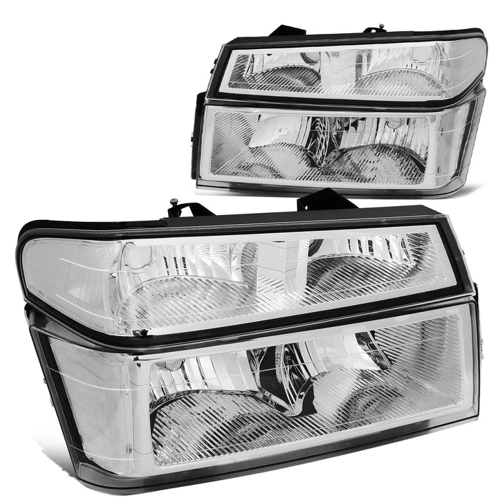 04-12 Chevrolet Colorado Chrome Housing Clear Corner Headlights 4PC