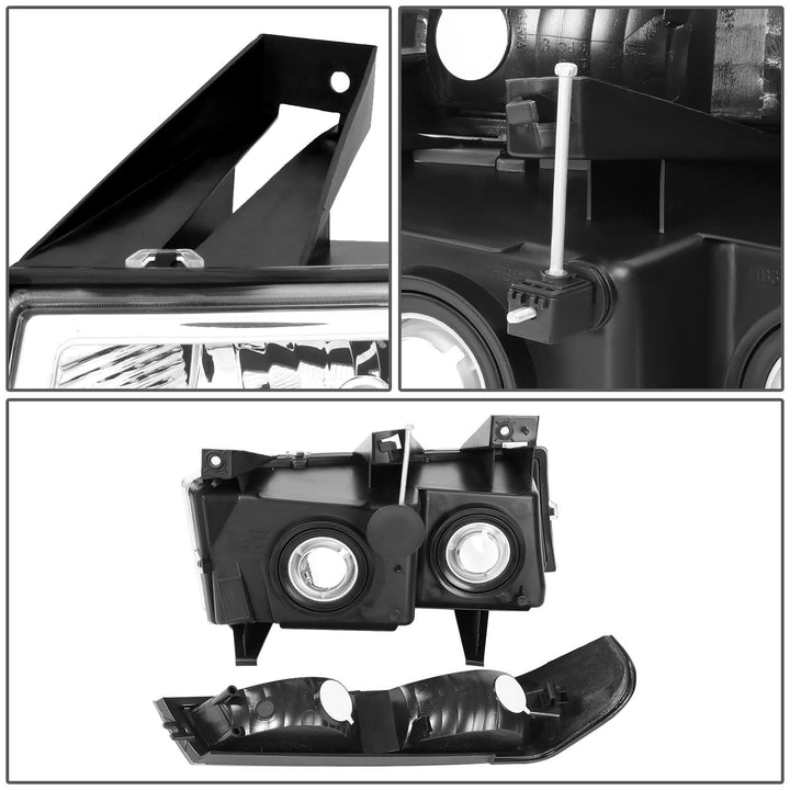 04-12 Chevrolet Colorado Chrome Housing Clear Corner Headlights 4PC