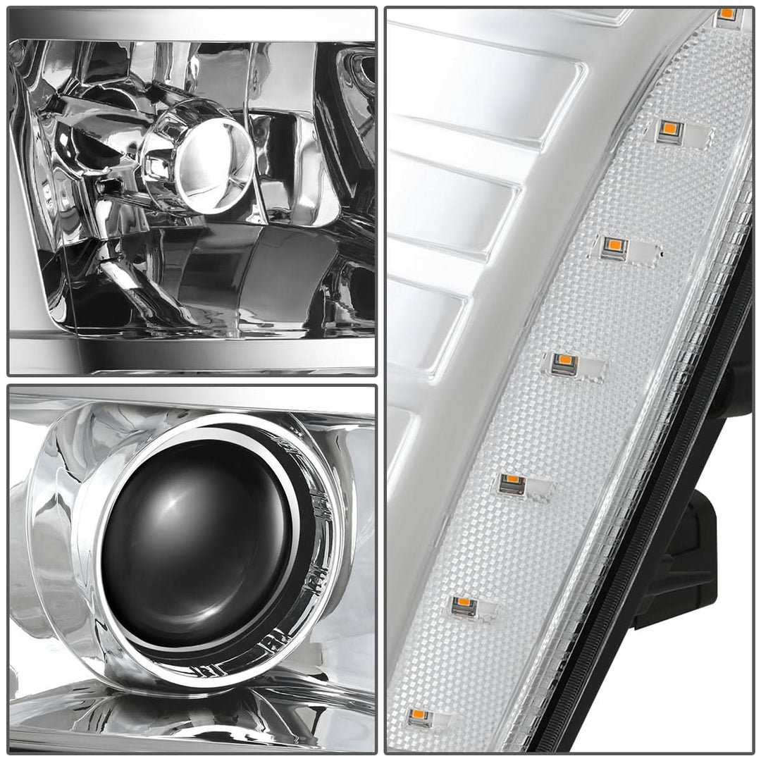 2007-2014 Cadillac Escalade Chrome Housing Clear Corner Headlights