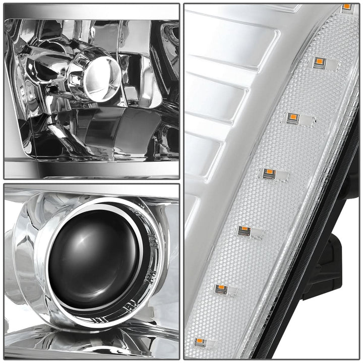 2007-2014 Cadillac Escalade Chrome Housing Clear Corner Headlights