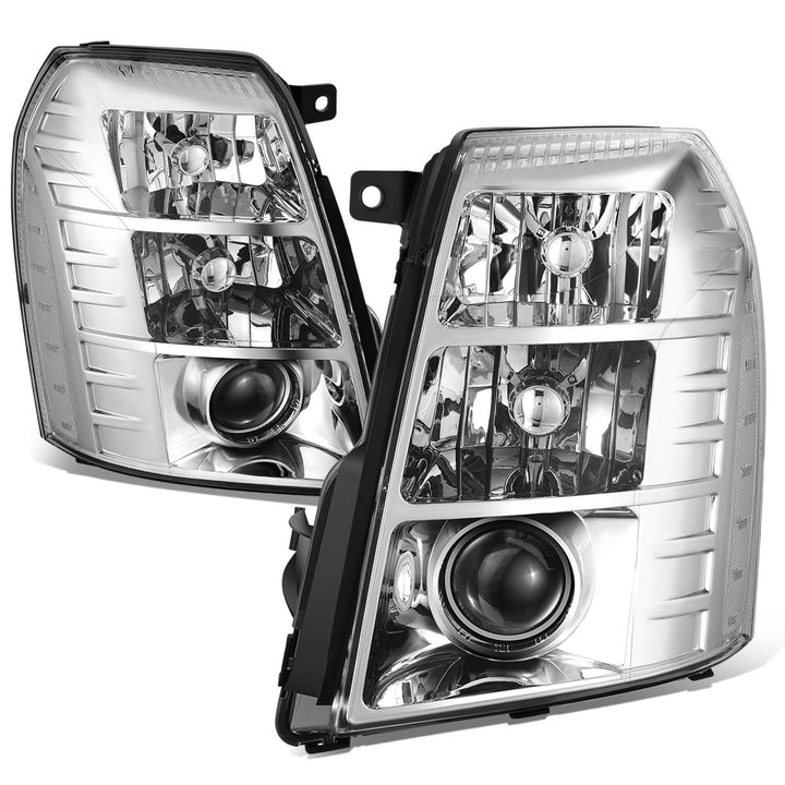 2007-2014 Cadillac Escalade Chrome Housing Clear Corner Headlights