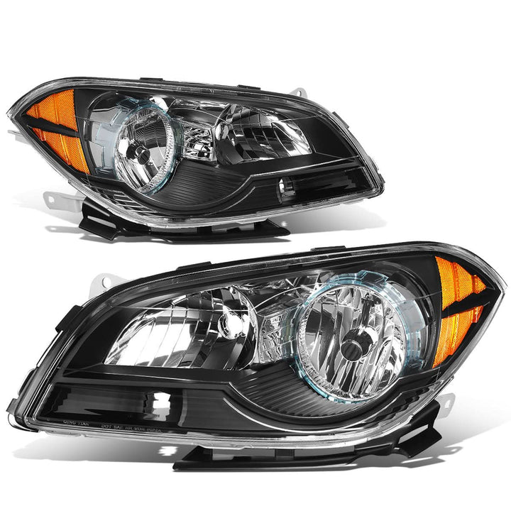 2008-2012 Chevrolet Malibu Black Housing Headlights with Amber Corner