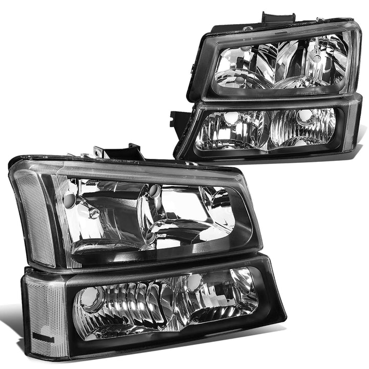 03-06 Chevrolet Silverado/Avalanche Black Housing Headlights 4PC Set