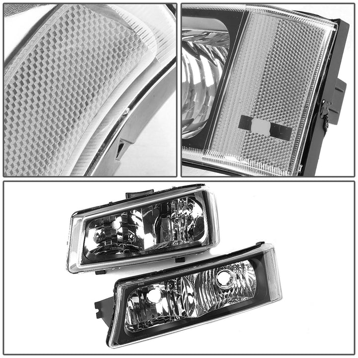 03-06 Chevrolet Silverado/Avalanche Black Housing Headlights 4PC Set