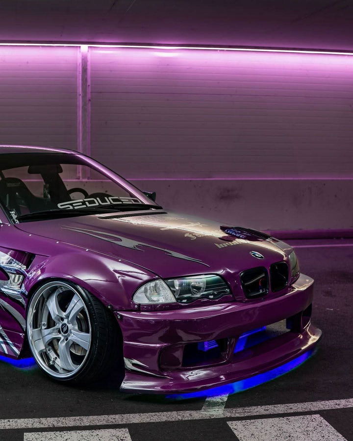 BMW 3-Series E46 Sedan Full Over Fender Kit with Vented Front Fenders - ABS OR Fiberglass
