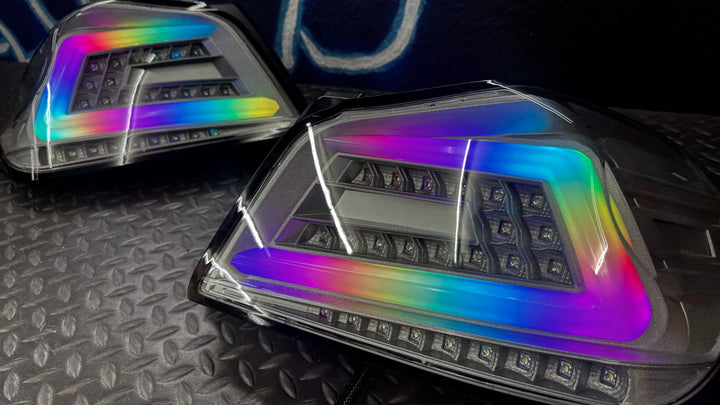 NTXGlow Clear Color Shifting Spec D Tail Lights (2015-2021 Subaru WRX)