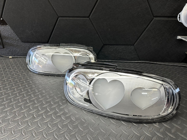 NTXGlow CLEAR Diffused Heart Tail Lights (1990-1997 Na Mazda Miata)