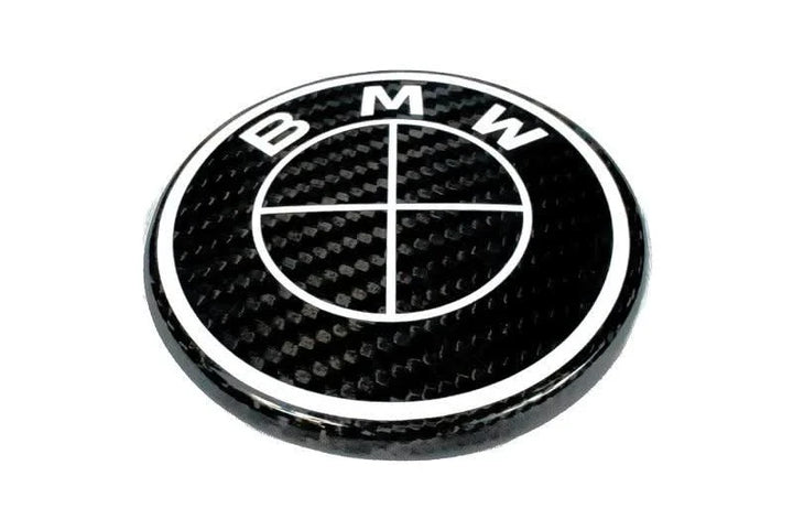 BMW Roundel Emblem Covers - Full Carbon Fiber Black and White Style V2