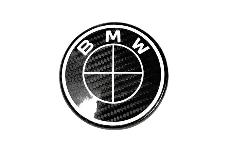 BMW Roundel Emblem Covers - Full Carbon Fiber Black and White Style V2