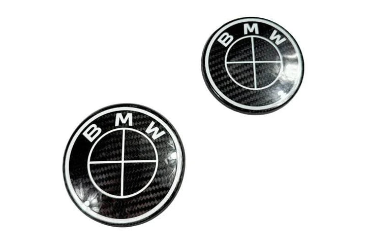 BMW Roundel Emblem Covers - Full Carbon Fiber Black and White Style V2