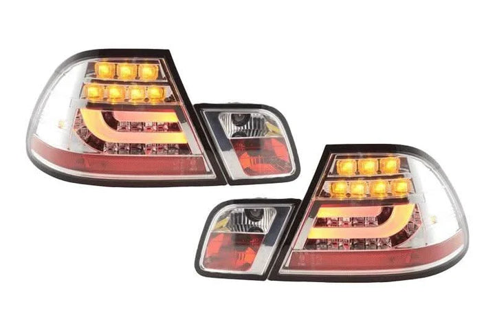 BMW 3-series E46 Coupe Chrome Clear LED LightBar Taillights Set (1999-2003)