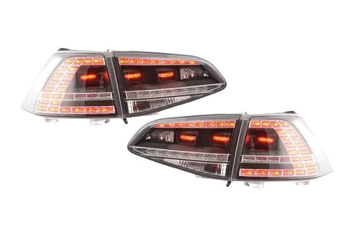 Volkswagen MK7 Golf/GTI/R - Clear/Black LED Tail Lights for Halogen Models (2012-2017)