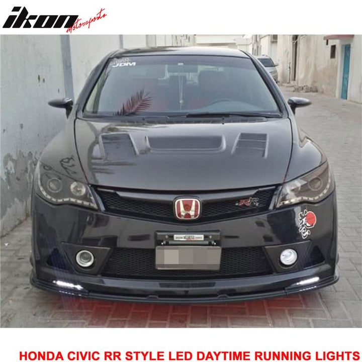 Fits 06-11 Civic Mugen RR Front Bumper & Daytime Running Fog Lamp