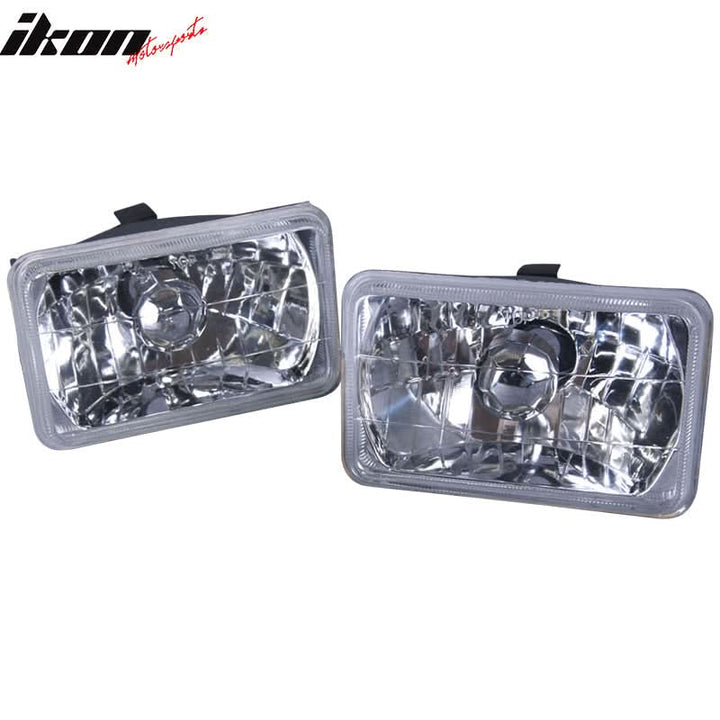 Fits Square Clear Headlights 6X4in H4 Conversion Lamps