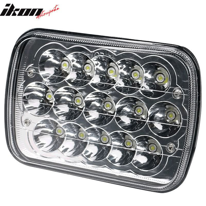 7in x 6in Full LED Sealed Beam Square Projector Headlight Clear Lens