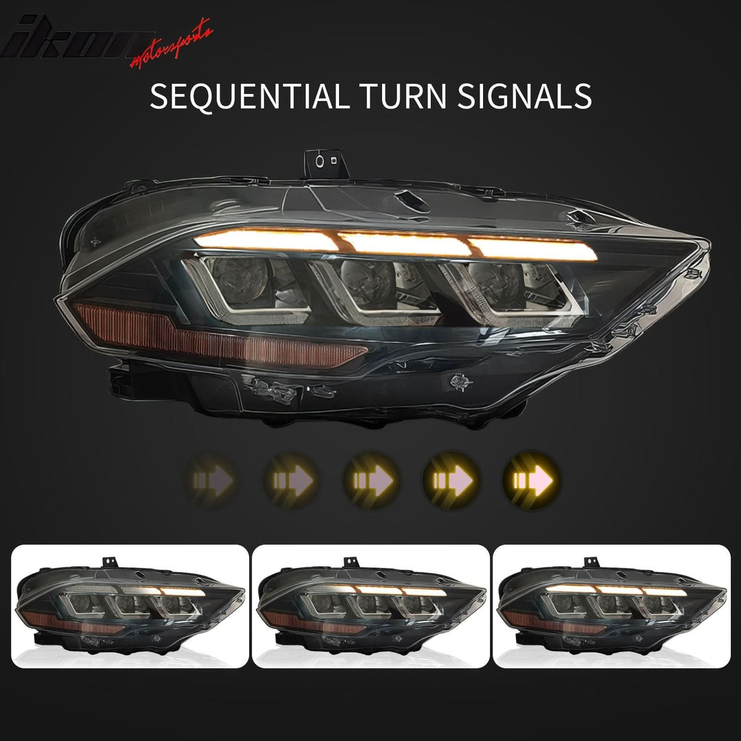 2018-2023 Ford Mustang EcoBoost GT V6 2024 Style Switchback Headlights