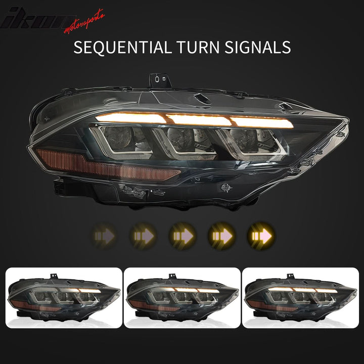 2018-2023 Ford Mustang EcoBoost GT V6 2024 Style Switchback Headlights