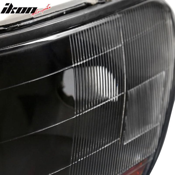 1998-2002 Honda Accord 2DR 4DR Black Driving Headlights Head Lamps