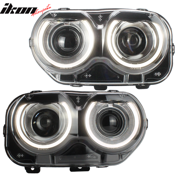 Fits 15-23 Dodge Challenger Sequential LED Halo DRL  Headlights