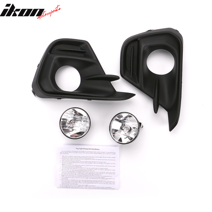 2016-2018 Chevrolet Spark Black Housing Clear Lens Fog Light ABS