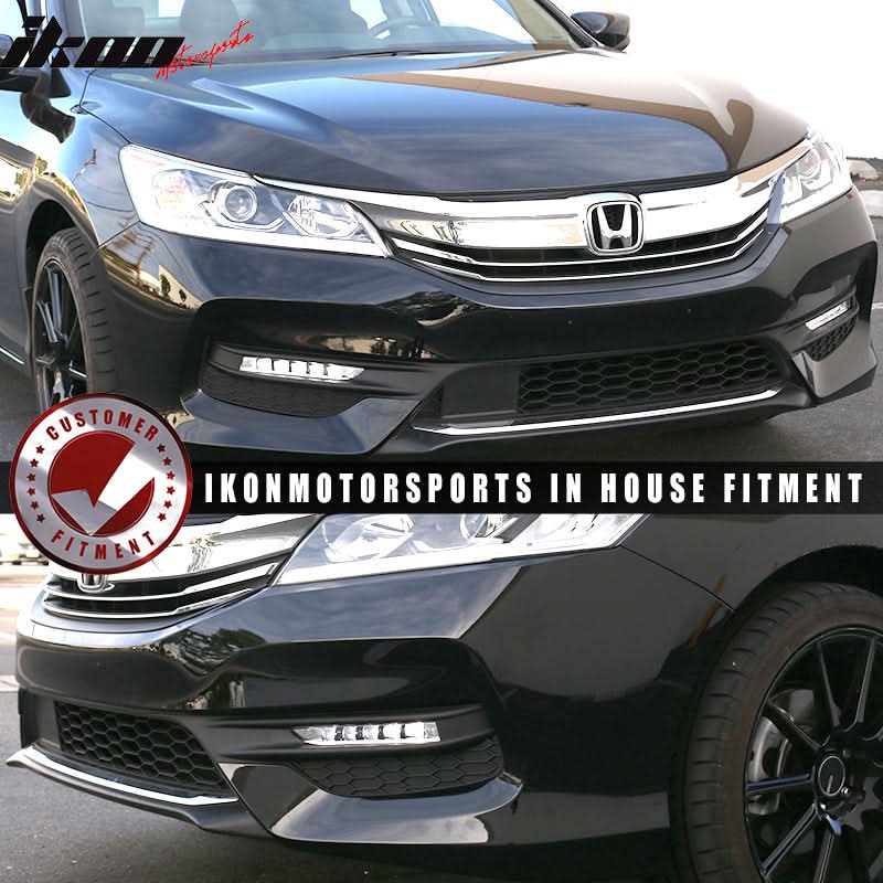 Fits 16-17 Honda Accord LED Fog Lights Kit w/ Bezel Switch Wires