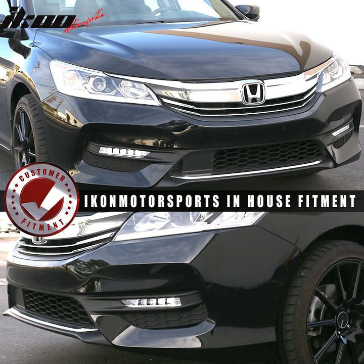 Fits 16-17 Honda Accord LED Fog Lights Kit w/ Bezel Switch Wires