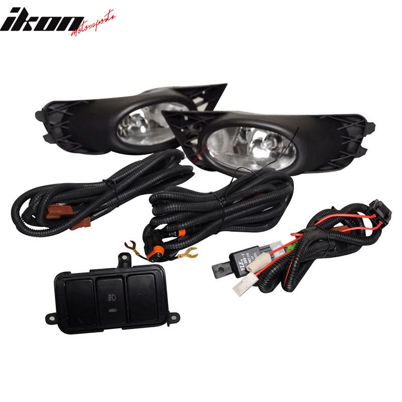 Fits 09-11 Honda Civic Sedan Clear Lens Fog Lights WithSwitch OE Pair