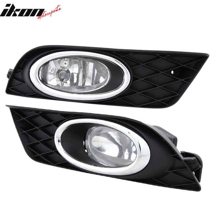 Fits 12-14 Honda Civic 4D & JDM Bumper Jdm Fog Light Lamp Pairs
