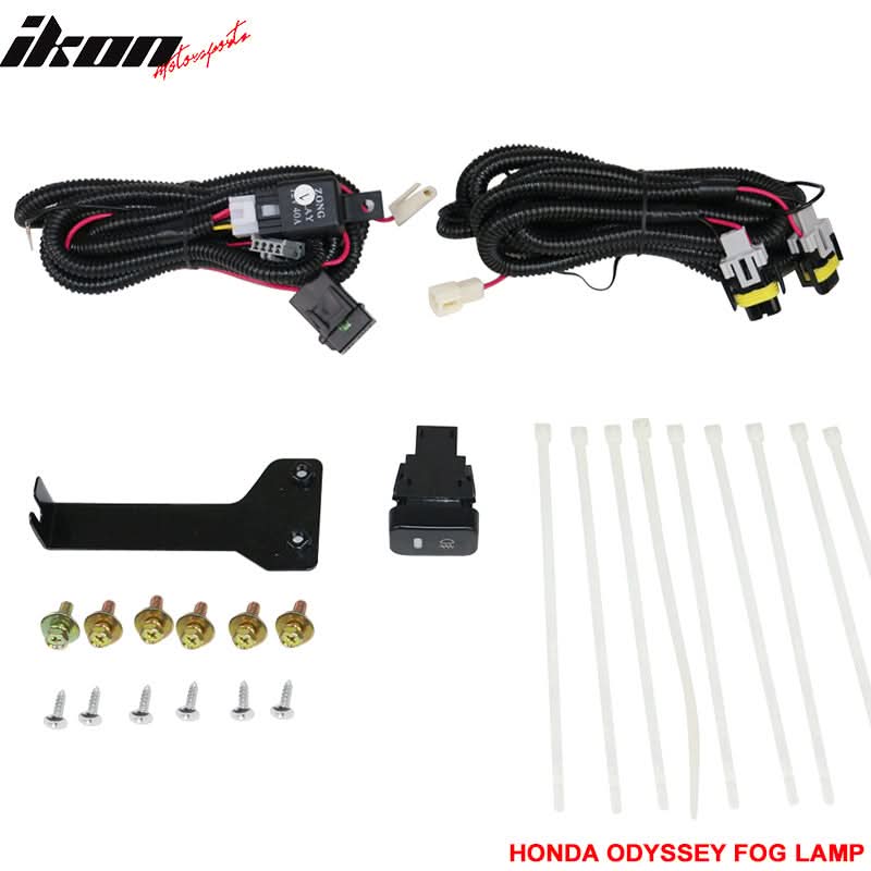 2005-2007 Honda Odyssey 2PCS Fog Lamp Fog Lights Wiring Kit Bulb ABS