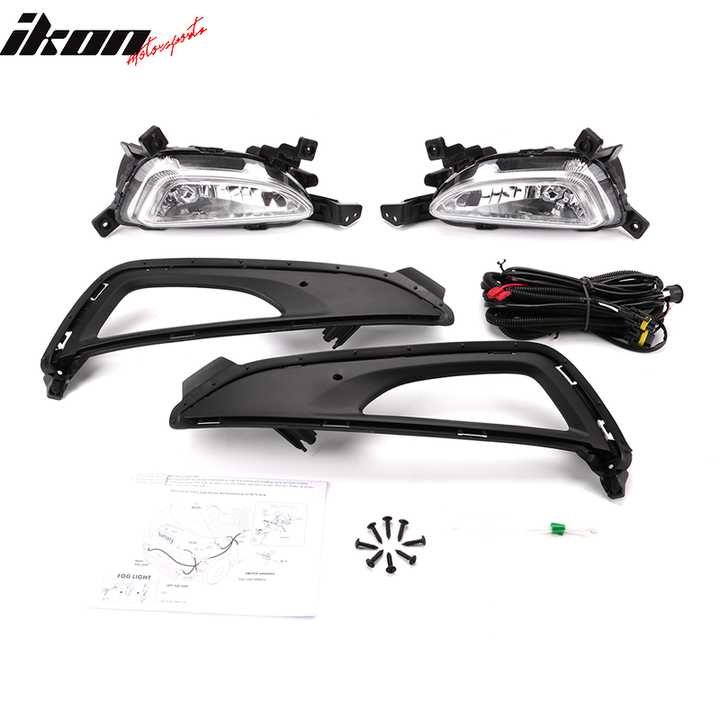 2016-2018 Hyundai Tucson Foglights Kit Black Housing Clear Lens