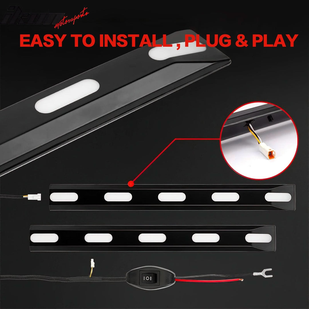 2021-2025 Ford Bronco 2/4 Door Front Bumper Grille Lights Black