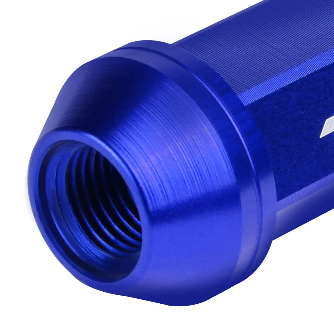 Aluminum Lug Nuts Open-End 40MM M12X1.25 20PCS with Adapter Blue