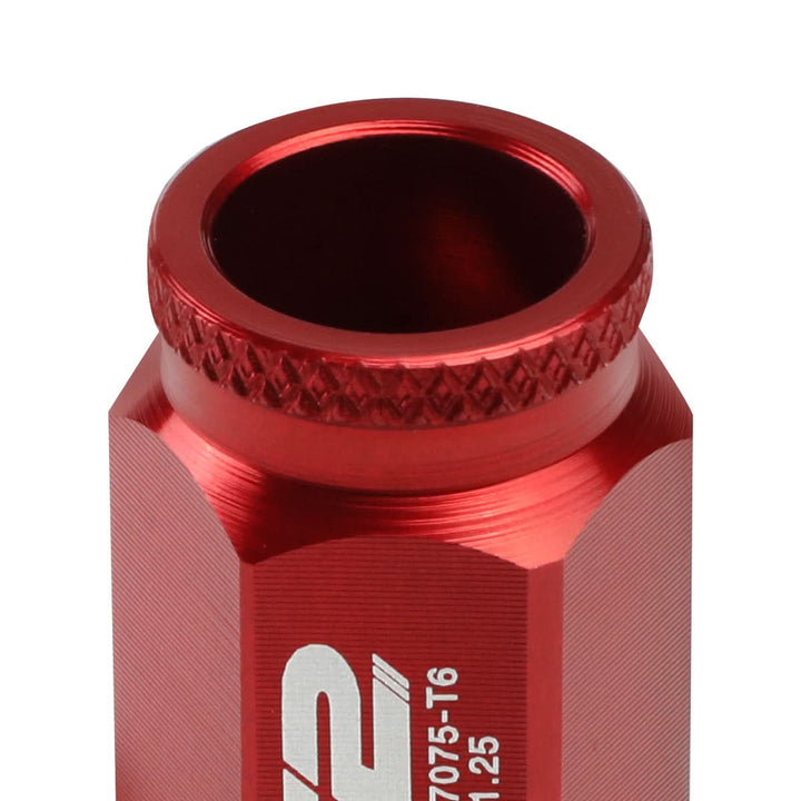 Aluminum Open-End Lug Nuts 40MM M12x1.25 20PCS Set Red