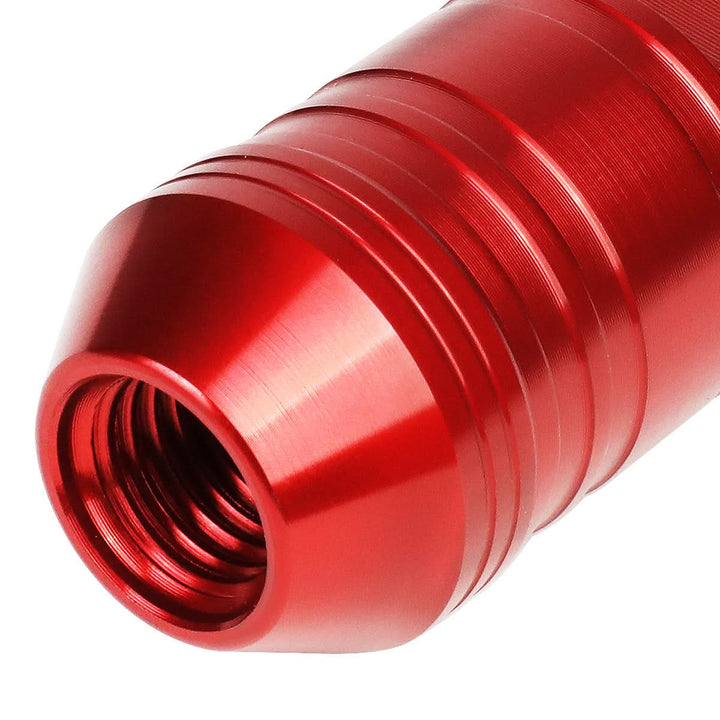 Aluminum Open-End Lug Nuts 70MM M12x1.5 Red 20PCS w/ Adapter
