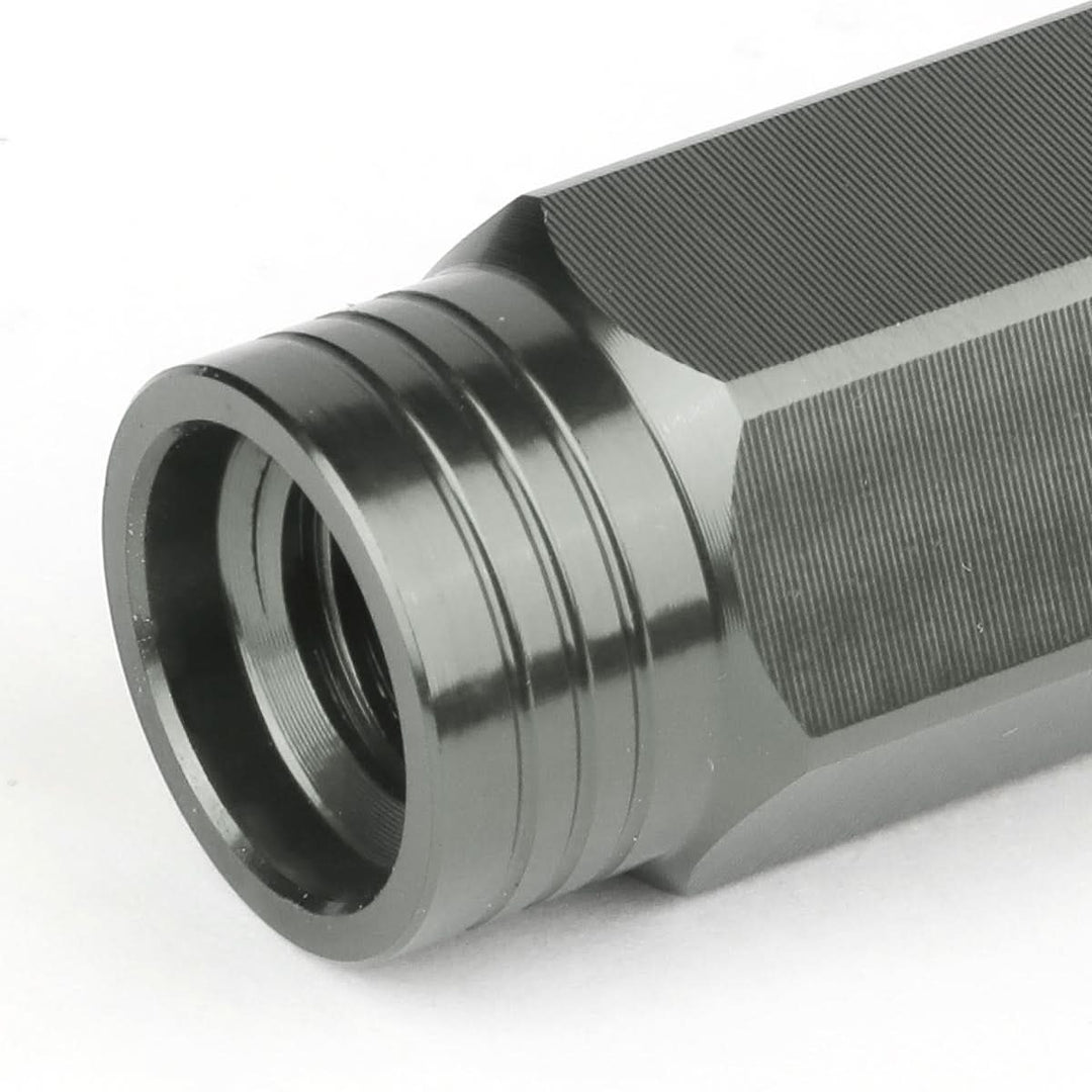 M12 x 1.5 Extended Acorn Lug Nuts 90mm Gun Metal Aluminum 20pc
