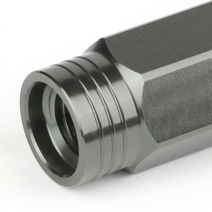 M12 x 1.5 Extended Acorn Lug Nuts 90mm Gun Metal Aluminum 20pc