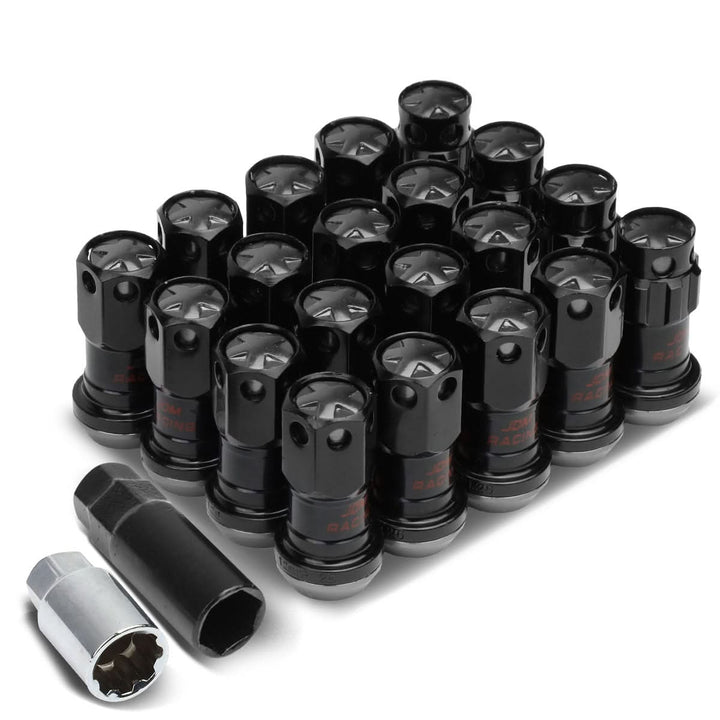M12 x 1.25 Aluminum Lug Nuts Set - 45mm Closed End with Locks - Aluminum