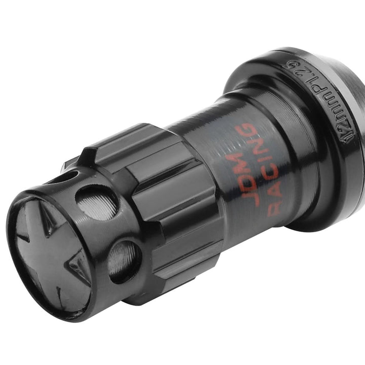 M12 x 1.25 Aluminum Lug Nuts Set - 45mm Closed End with Locks - Aluminum