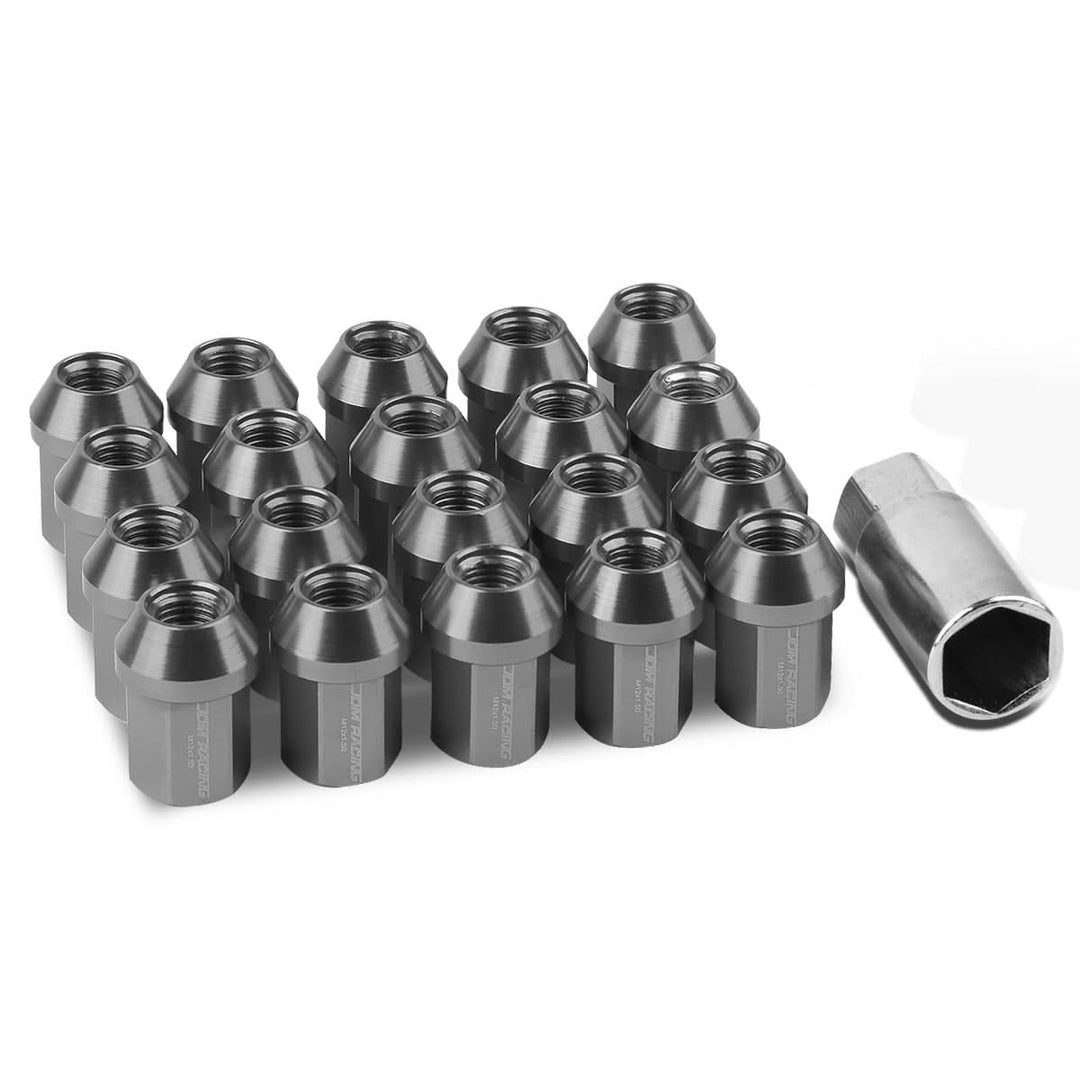 M12 x 1.5 Acorn Style Lug Nuts 35mm Closed End Gun Metal 20pc Aluminum