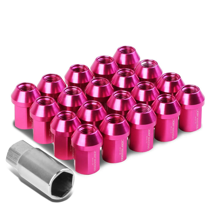 M12 x 1.5 Acorn Style Aluminum Lug Nuts - 35mm Pink 20pc Set