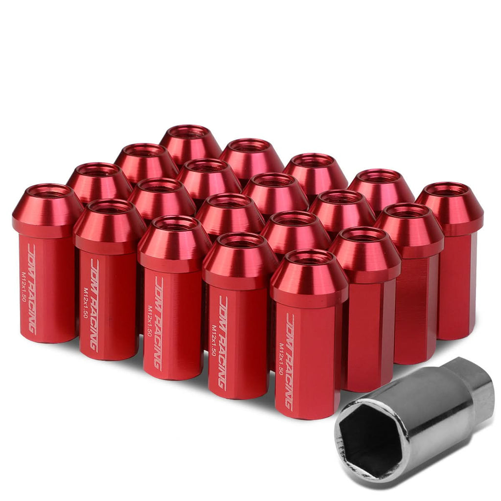 Acorn Style Extended Lug Nuts M12 x 1.5 Red Aluminum 20PCS – ACM