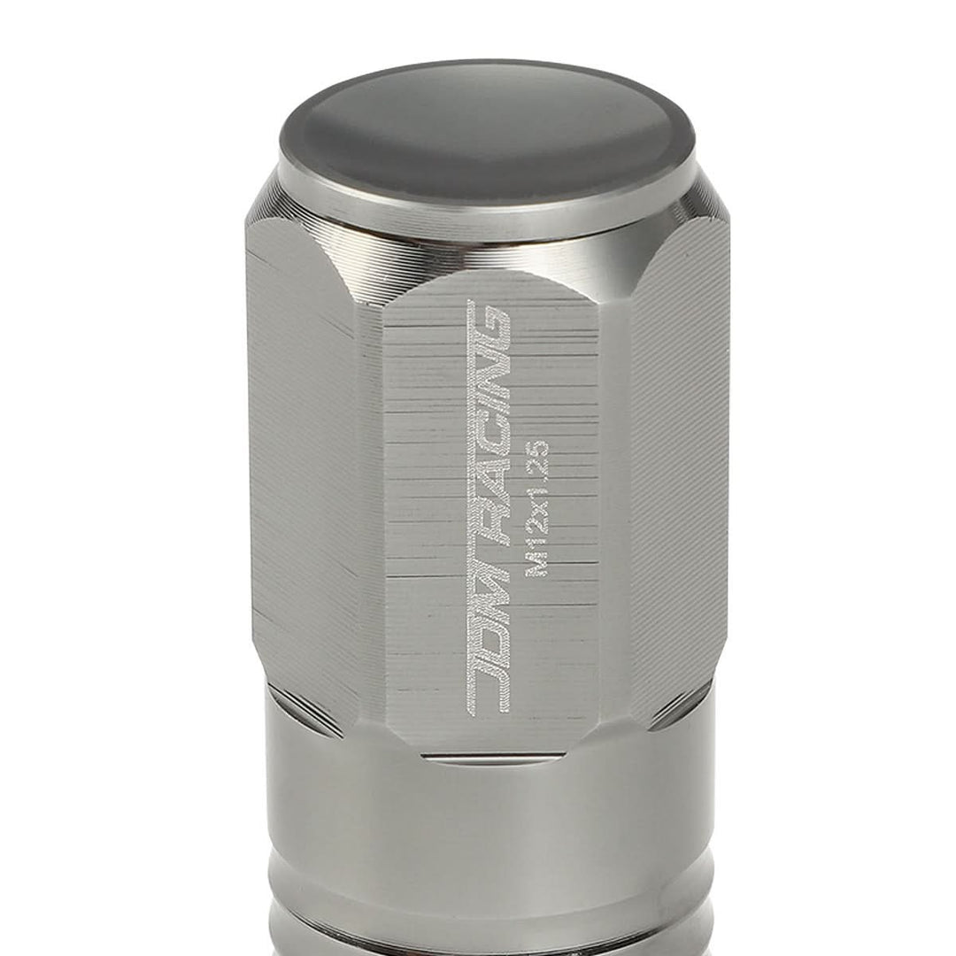 M12 X 1.25 Extended Grooved Shank Lug Nuts 20pc Set - Aluminum