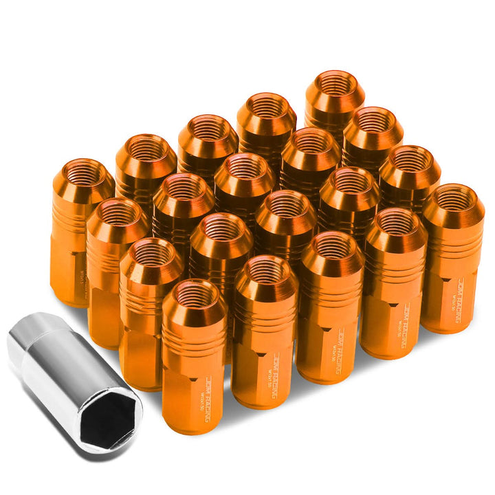 M12 x 1.5 Extended Grooved Shank Lug Nuts 20pc Set - Aluminum