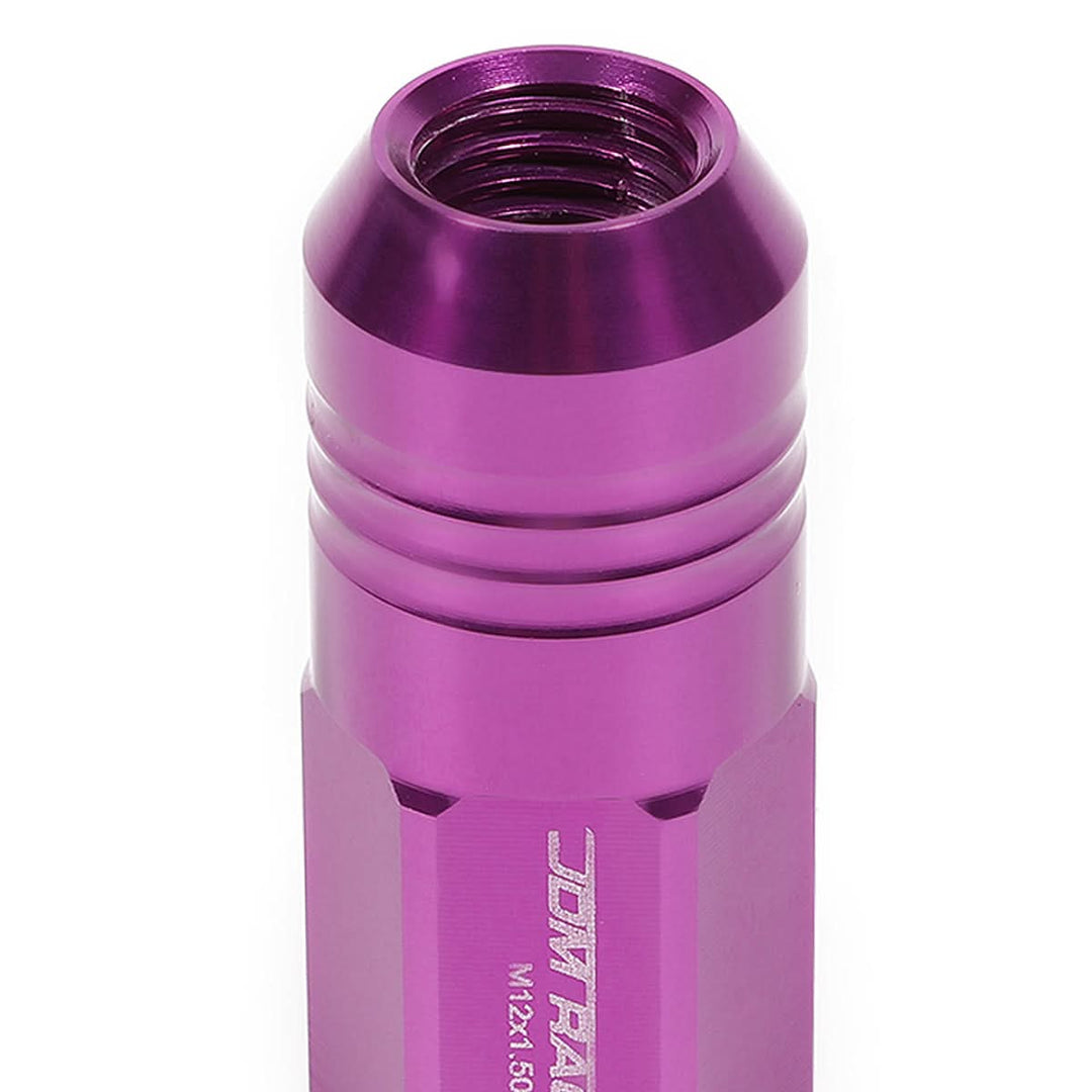 M12 x 1.5 Purple Aluminum Lug Nuts 50mm Extended Closed End 20pc