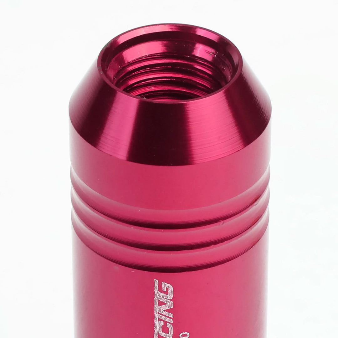 Extended Aluminum Lug Nuts M12 x 1.5 Rib Shank 20pc Pink