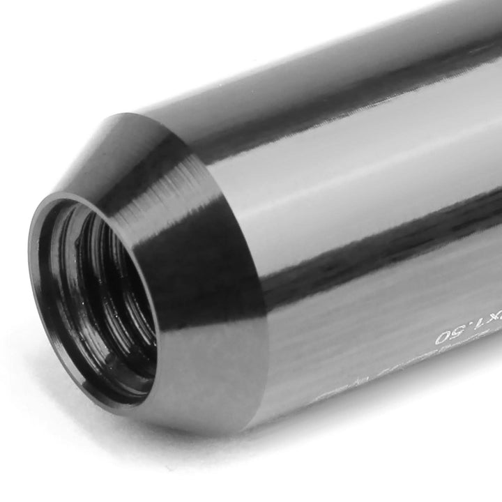 M12 x 1.5 Extended Open End Lug Nuts 20pc Set Gun Metal Aluminum