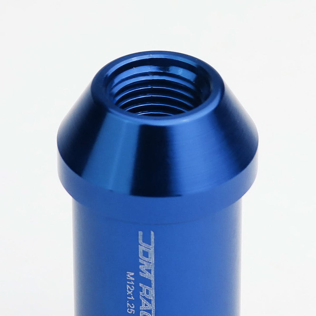 Aluminum Lug Nuts M12x1.25 L40 Style Extended Open End 20 Pack Blue