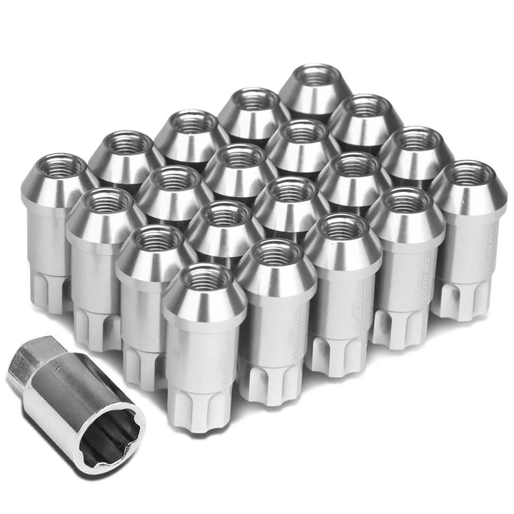M12 x 1.5 Extended Open End Lug Nuts w/ Locks 20pc Set - Aluminum